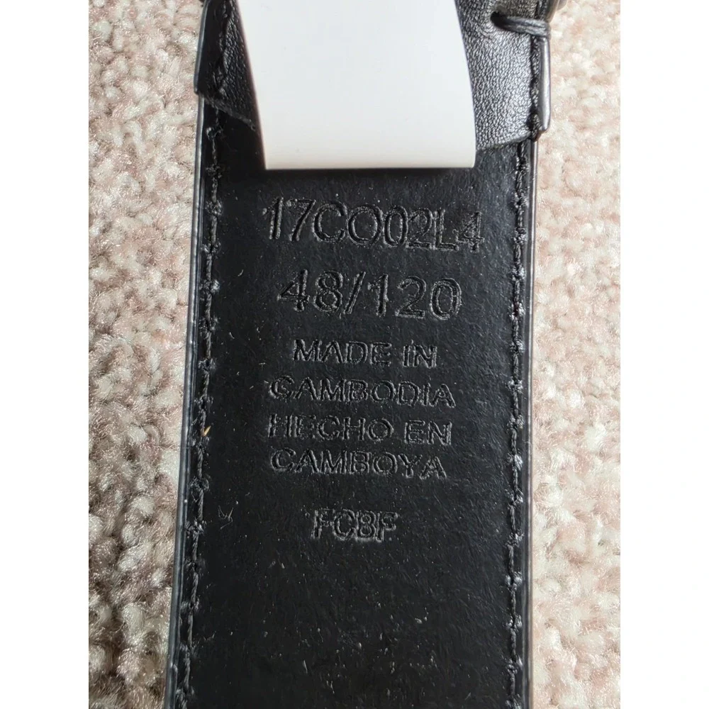 NWT Columbia Black Belt Size 48 Synthetic Leather Casual Dress Belt Mens